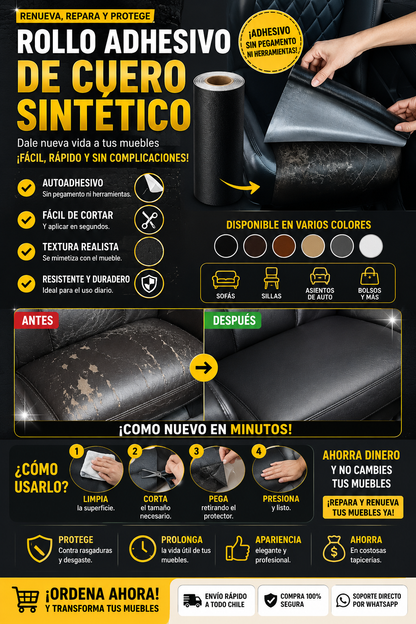 Rollo cuero adhesivo de reparacion